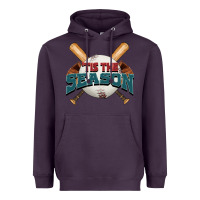 Plum 'tis the season baseball Heavyweight Hoodie - FaDigitalArtStudio