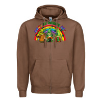 Chestnut Happy St. Patrick's Day rainbow gnomes Zipper Hoodie - CowGirlArtShop