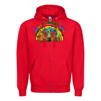 Happy St. Patrick's Day Rainbow Gnomes Zipper Hoodie | Teevron