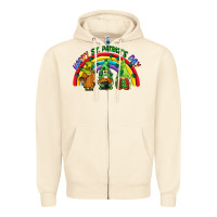 Sandshell Happy St. Patrick's Day rainbow gnomes Zipper Hoodie - CowGirlArtShop