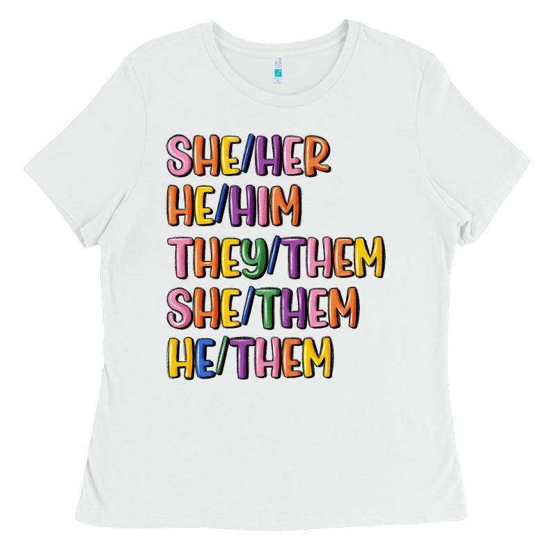 Lgbtq Pronouns Ladies Tee by MaliasSmallBusiness | Teevron