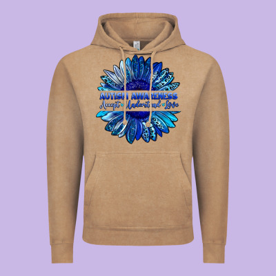 Autism Awareness Accept Understand Love Blue Vintage Hoodie Designed By Lillyallendesigns