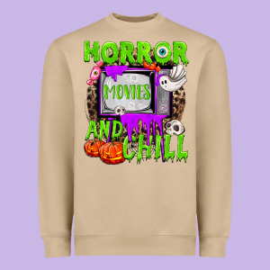 Horror Movies And Chill Heavyweight Sweatshirt Designed By Nancycooperartshop