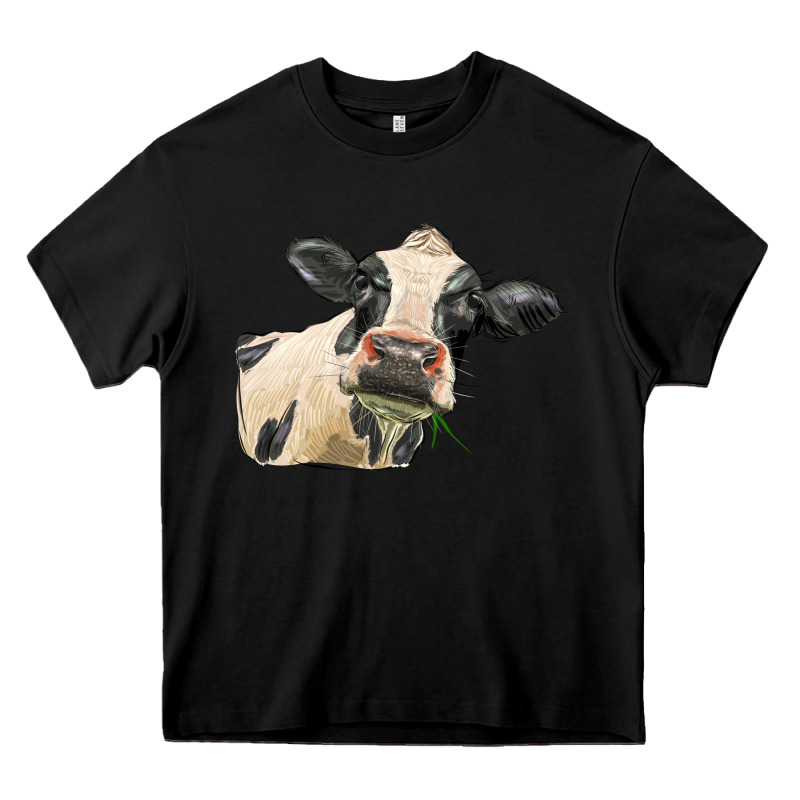 Holstein Heifer Face Heavy Core Tee by LillyAllenDesigns | Teevron