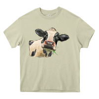 Mossy holstein heifer face Heavy Core Tee - LillyAllenDesigns