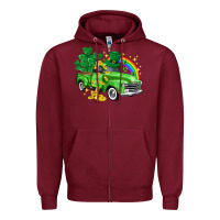 Burgundy western truck St. Patrick's Day Zipper Hoodie - HowdyJamesFarm