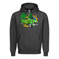 Charcoal Heather western truck St. Patrick's Day Zipper Hoodie - HowdyJamesFarm