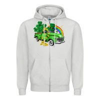 Dove Grey western truck St. Patrick's Day Zipper Hoodie - HowdyJamesFarm