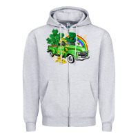 Heather Grey western truck St. Patrick's Day Zipper Hoodie - HowdyJamesFarm