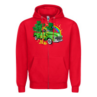 Red western truck St. Patrick's Day Zipper Hoodie - HowdyJamesFarm