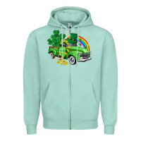 Seafoam western truck St. Patrick's Day Zipper Hoodie - HowdyJamesFarm