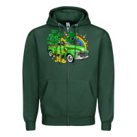 Sports Green western truck St. Patrick's Day Zipper Hoodie - HowdyJamesFarm