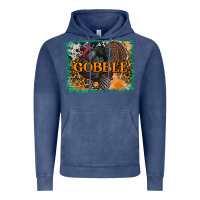 Vintage Denim thanksgiving turkey gobble with background Vintage Hoodie - RanaPortraitStore
