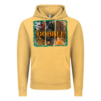 Vintage Mustard thanksgiving turkey gobble with background Vintage Hoodie - RanaPortraitStore
