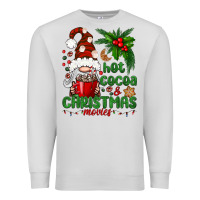 Dove Grey Hot Cocoa And Christmas Movie Premium Sweatshirt - BundleAndBundleShop