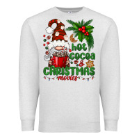 Oatmeal Heather Hot Cocoa And Christmas Movie Premium Sweatshirt - BundleAndBundleShop