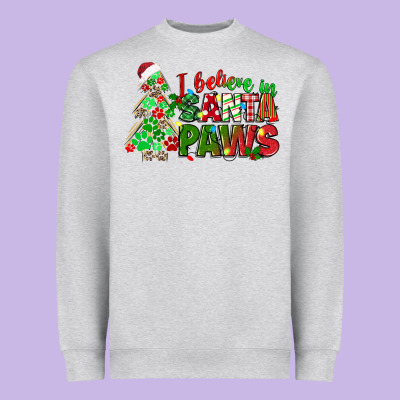 I Believe In Santa Paws Heavyweight Sweatshirt Designed By Texasbilliewilder