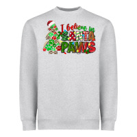 Heather Grey i believe in santa paws Heavyweight Sweatshirt - texasbilliewilder