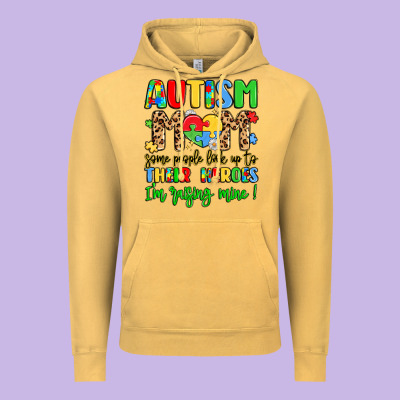 Autism Mom Some People Look Up To Their Heroes Vintage Hoodie Designed By Lillyallendesigns