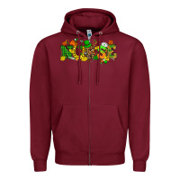 Burgundy St. Patricks day nurse Zipper Hoodie - HowdyJamesFarm