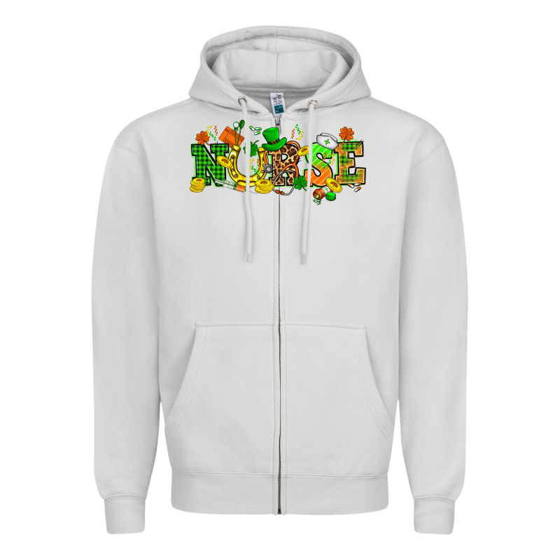 St. Patricks Day Nurse Zipper Hoodie by HowdyJamesFarm | Teevron