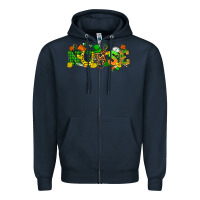 Navy St. Patricks day nurse Zipper Hoodie - HowdyJamesFarm