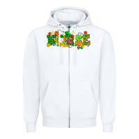 White St. Patricks day nurse Zipper Hoodie - HowdyJamesFarm