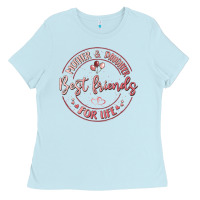 Baby Blue mother and daughter best friends for life Ladies Tee - MaliasSmallBusiness