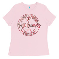 Bubblegum Pink mother and daughter best friends for life Ladies Tee - MaliasSmallBusiness