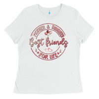 White mother and daughter best friends for life Ladies Tee - MaliasSmallBusiness