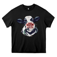 Black holstein calf face Heavy Core Tee - LillyAllenDesigns