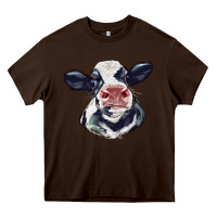 Chocolate Brown holstein calf face Heavy Core Tee - LillyAllenDesigns