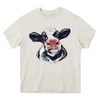 Cream holstein calf face Heavy Core Tee - LillyAllenDesigns