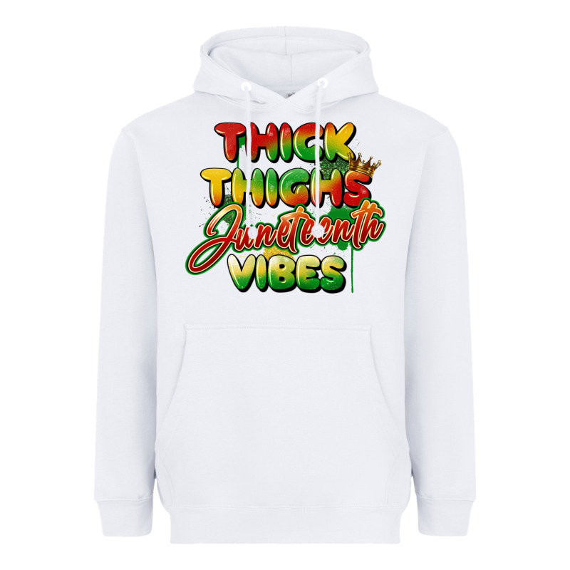 Thick Thighs Juneteenth Vibes Heavyweight Hoodie by FaDigitalArtStudio | Teevron