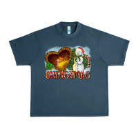 Midnight Navy Christmas Snowman Urban Heavy Tee - LillyAllenDesigns