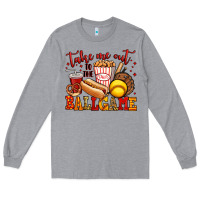 Heather Grey take me out to the ball game softball Long Sleeve Tee - Jasminsmagicworld