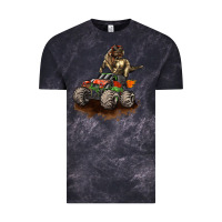 Cloud Black monster truck and t rex dinosaur Vintage Tee - LillyAllenDesigns