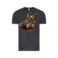 Vintage Black monster truck and t rex dinosaur Vintage Tee - LillyAllenDesigns