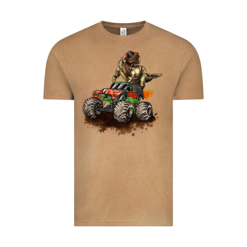 Monster Truck And T Rex Dinosaur Vintage Tee by LillyAllenDesigns | Teevron
