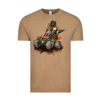 Vintage Coffee monster truck and t rex dinosaur Vintage Tee - LillyAllenDesigns