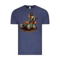 Vintage Denim monster truck and t rex dinosaur Vintage Tee - LillyAllenDesigns
