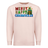 Pale Pink merry happy chrismukkah Premium Sweatshirt - FaDigitalArtStudio