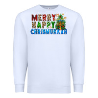 White merry happy chrismukkah Premium Sweatshirt - FaDigitalArtStudio