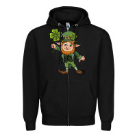 Black St. Patrick's day elf Zipper Hoodie - CowGirlArtShop