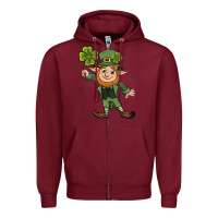 Burgundy St. Patrick's day elf Zipper Hoodie - CowGirlArtShop