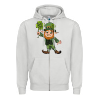 Dove Grey St. Patrick's day elf Zipper Hoodie - CowGirlArtShop