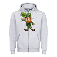 Heather Grey St. Patrick's day elf Zipper Hoodie - CowGirlArtShop