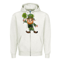 Oatmeal Heather St. Patrick's day elf Zipper Hoodie - CowGirlArtShop