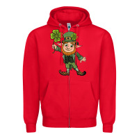 Red St. Patrick's day elf Zipper Hoodie - CowGirlArtShop