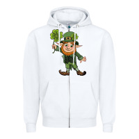 White St. Patrick's day elf Zipper Hoodie - CowGirlArtShop